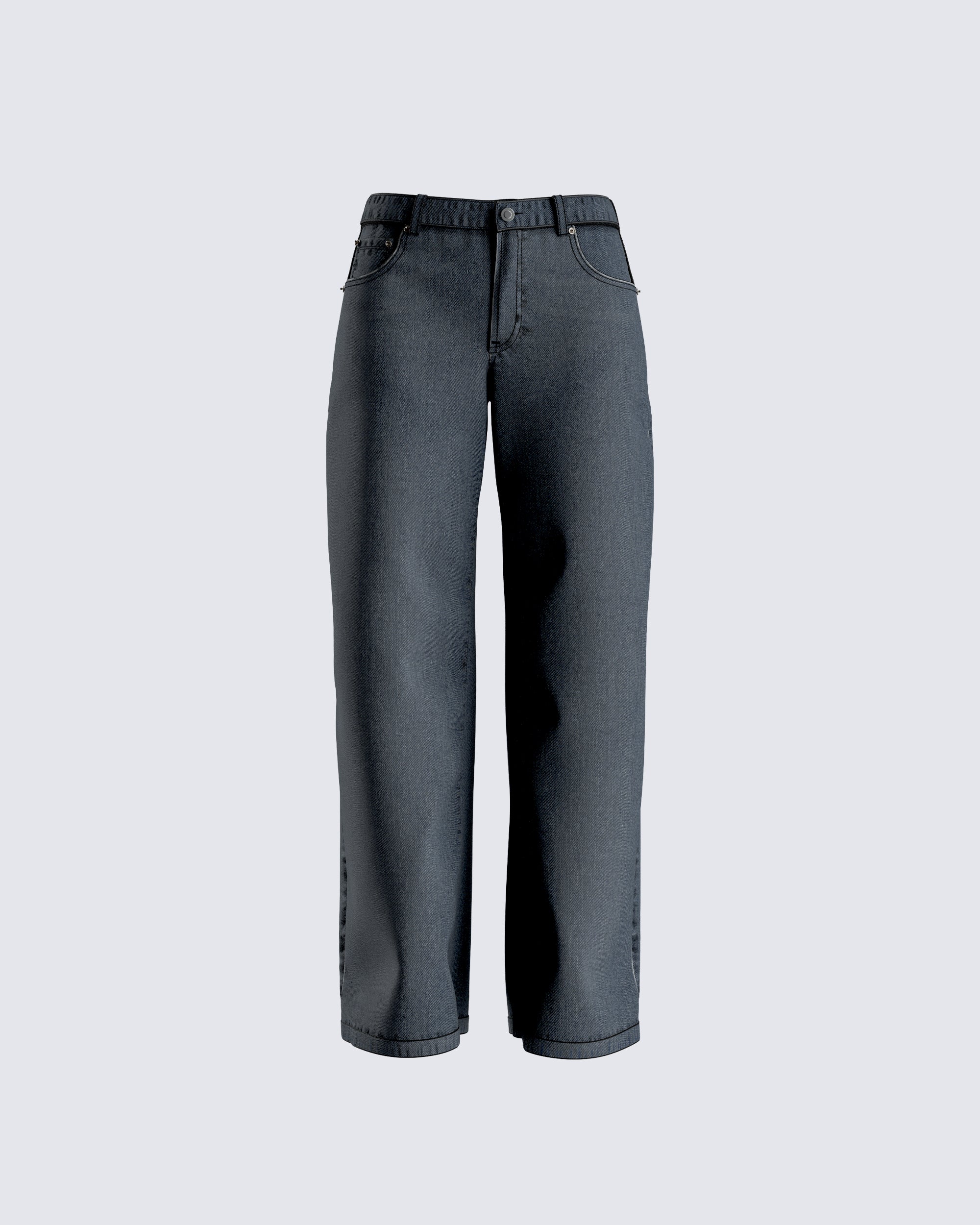 Frieda Grey Denim Wide Leg Jean